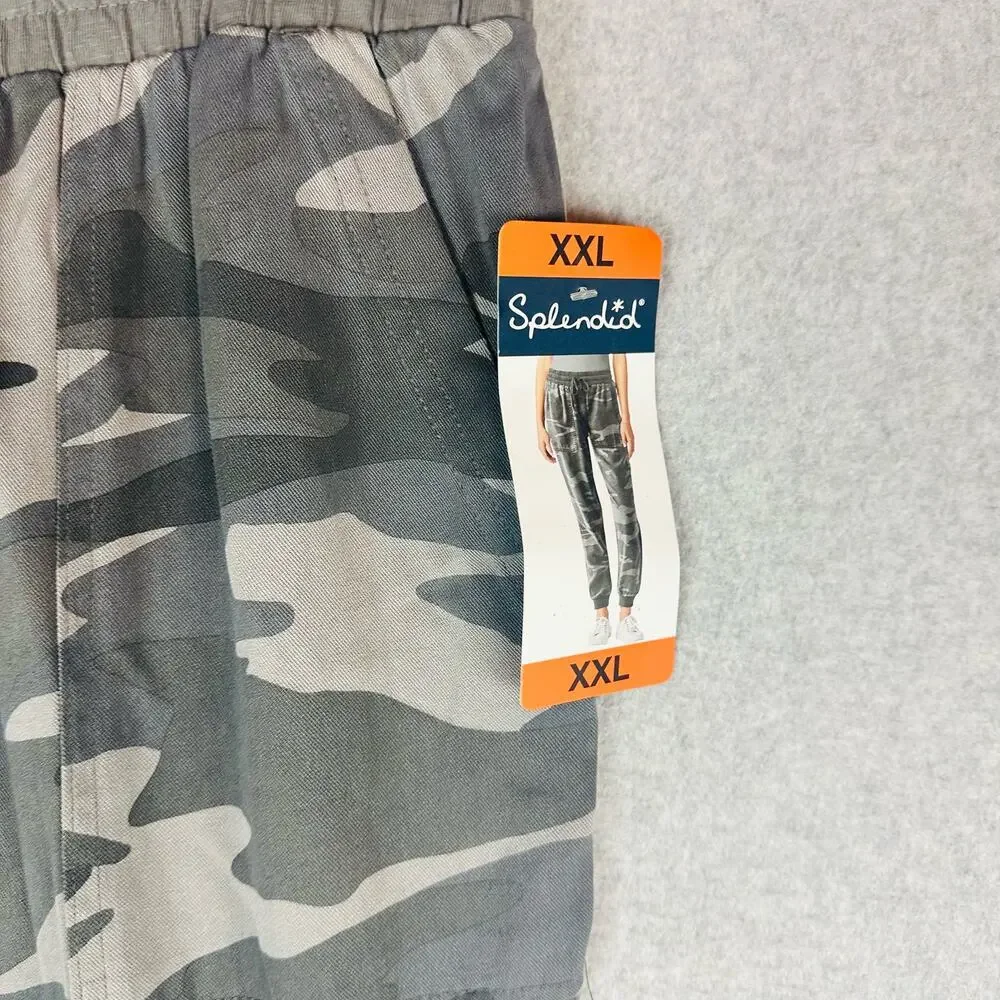 New Splendid Womans Sz XXL Jogger Pants Gray Camo Pull On Comfort Stretch NWT - Picture 5 of 11
